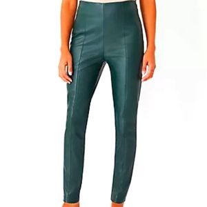 Ann Taylor Faux Leather leggings in Spruce